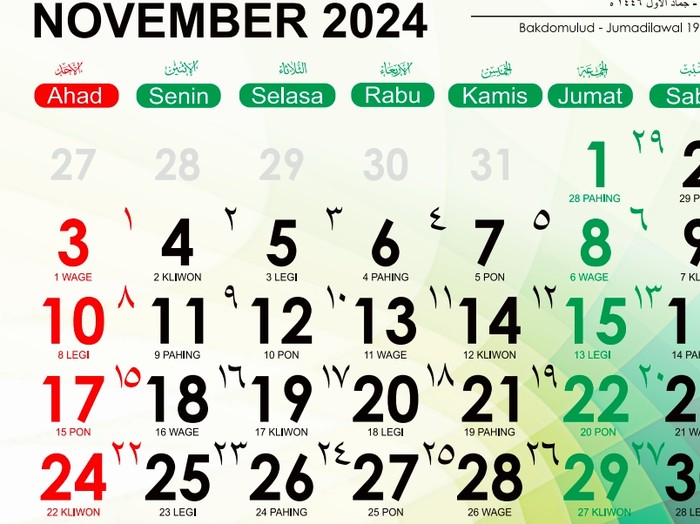 Kalender November 2024.
