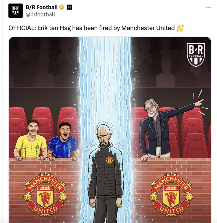 Meme Ten Hag dipecat