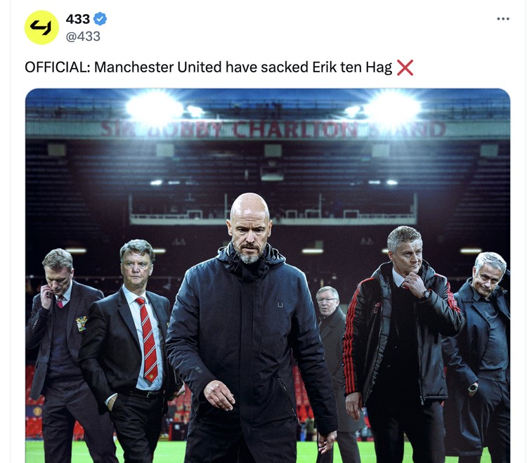 Meme Ten Hag dipecat