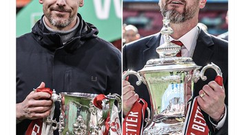 Namun demikian, Ten Hag bukannya tanpa trofi di MU. Foto: X.com
