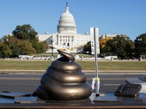 Patung Kotoran Muncul di Depan Gedung DPR AS