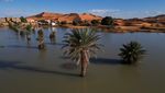 Potret Gurun Sahara Terendam Banjir Langka