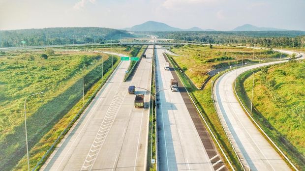 Simpang susun strategis di ruas Jalan Tol Trans Sumatra untuk peningkatan akses dan konektivitas bagi wilayah sekitarnya. (Ist/INA)