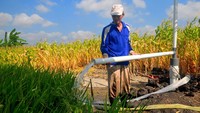 Petani mulai beralih menggunakan energi listrik untuk mesin pompa sumur submersibel dalam mengaliri lahan sawah tadah hujan. Energi listrik dinilai lebih efektif dan efisien bila dibandingkan menggunakan mesin bahan bakar minyak (BBM) sehingga dapat meningkatkan produktivitas pertanian.   