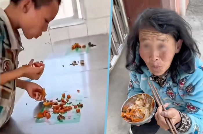 Li Shibo, anak laki-laki makan makanan sisa demi berikan makan siang gratis miliknya ke ibu yang disabilitas.