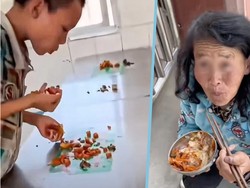 Viral Momen Anak Laki-laki Makan Makanan Sisa Temannya, Alasannya Bikin Sedih