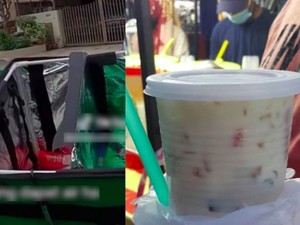 Begini Reaksi Wanita yang Minumannya Tak Sengaja Ditumpahkan Sopir Ojol