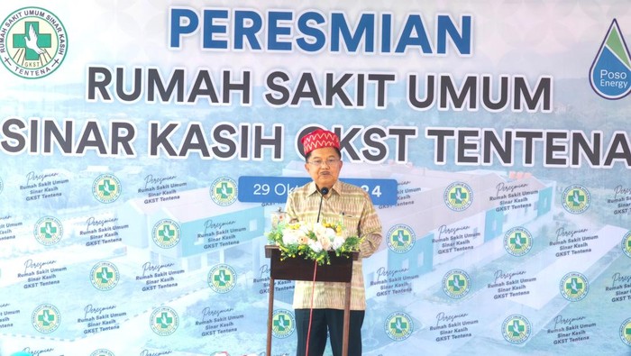 JK Resmikan RSU Sinar Kasih GKST di Poso