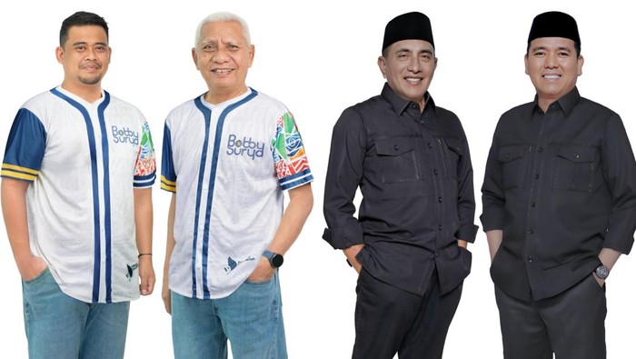 Kolase foto pasangan calon di Pilgub Sumut 2024
