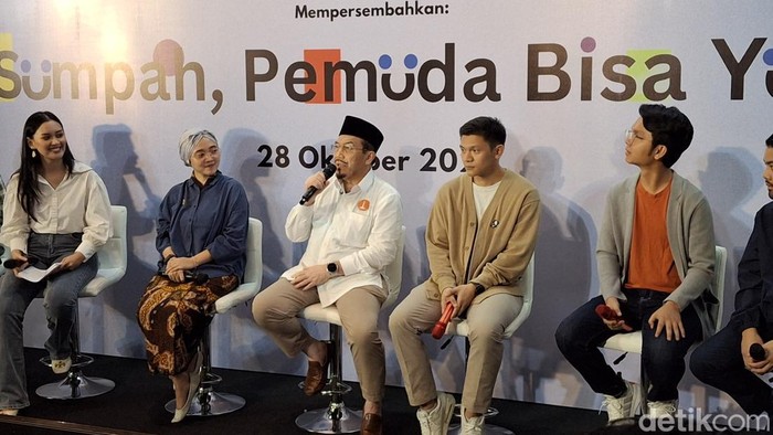 Suswono saat menghadiri RembugKota x PoliticsReborn: Sumpah! Pemuda, Bisa Yuk! di M Bloc Space, Jakarta Selatan (Taufiq/detikcom).
