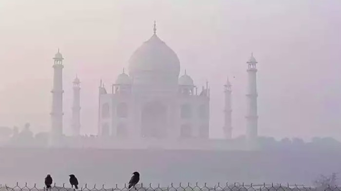 Taj Mahal tertutup polusi