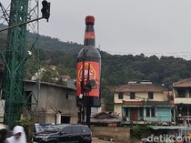 Ikon Tugu Botol Kecap di Puncak Cianjur Kembali, Ukurannya Lebih Besar