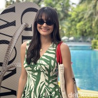Amanda Rawles menghadiri acara perilisan sendal jepit hasil kolaborasi brand Brazil Havaianas dan brand Bangkok Gentlewoman di DoubleTree by Hilton Hotel Jakarta, Selasa (29/10/2024) kemarin. Foto: dok. R Chairini Putong/Wolipop