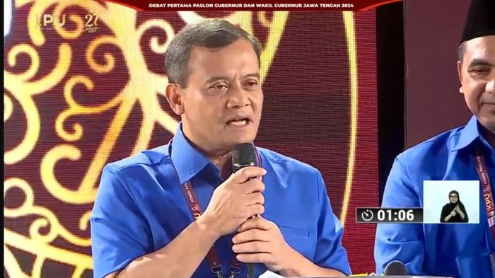 Cagub Jateng Ahmad Luthfi saat debat perdana Pilkada Jateng