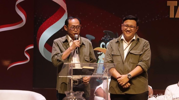 Calon Wali Kota dan Wakil Wali Kota Bandung, Dandan Riza Wardana dan Arif Wijaya di debat perdana Pilwalkot Bandung.