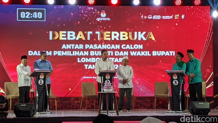 Debat terbuka Pilbup Lombok Utara, Rabu (30/10/2024).