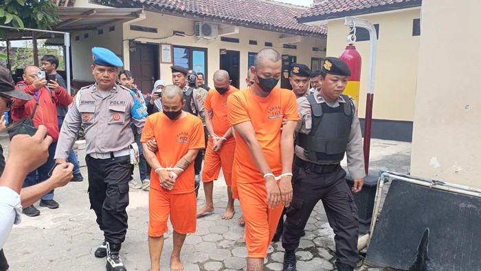 Para tersangka pembacokan di Balecatur, Gamping, Sleman, Rabu (30/10/2024).