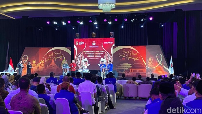 Riuhnya suasa Debat Pilkada Jateng di Semarang, Rabu (30/10/2024).