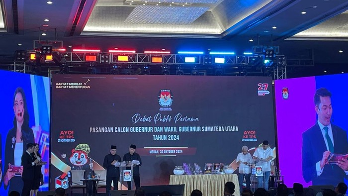 Suasana debat pertama Pilgub Sumut 2024 (M Hasbi Fauzi/detikSumut)