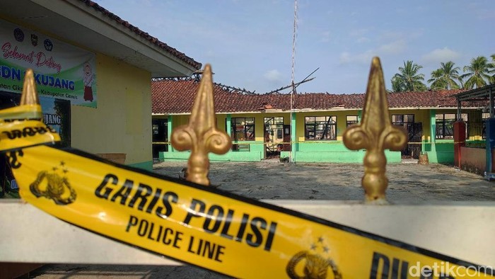 Gedung SDN 2 Kujang Ciamis yang hangus terbakar.