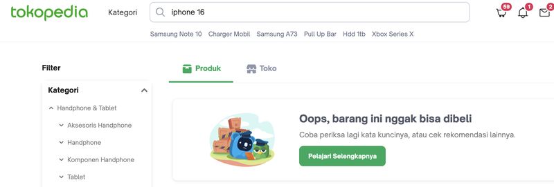 iPhone 16 Tokopedia