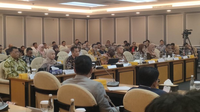 Menteri HAM Natalius Pigai rapat bersama Komisi XIII DPR