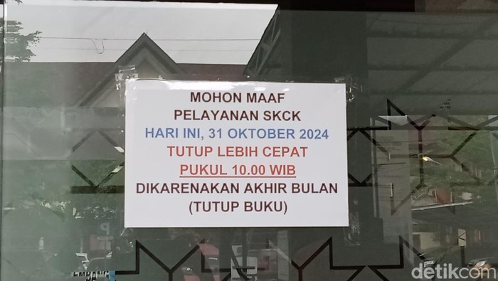 Pelayanan SKCK di Polrestabes Palembang tutup lebih awal.