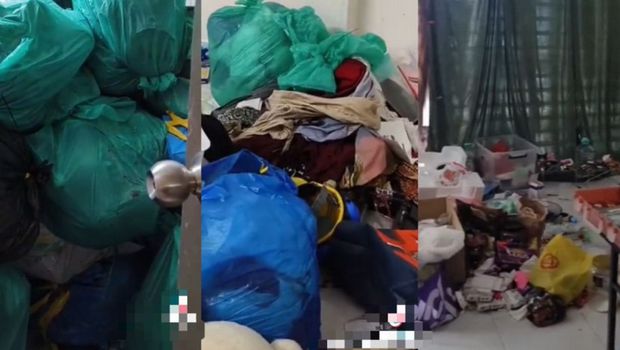Pemilik rumah ini terkejut ketika melihat kondisi rumah sewanya yang penuh sampah.