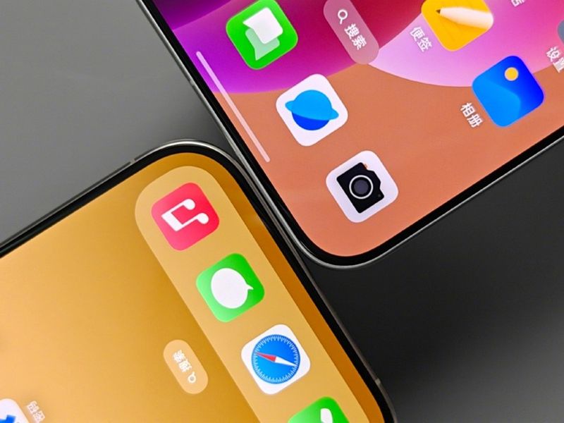 OPPO Find X8 和 iPhone 边框显示 OPPO Find X8 和 iPhone 边框显示