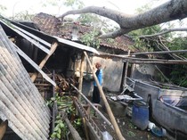 Angin Kencang Terjang Kediri, Rumah-rumah Warga Tertimpa Pepohonan