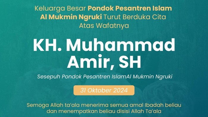 Berita duka wafatnya KH Muhammad Amir
