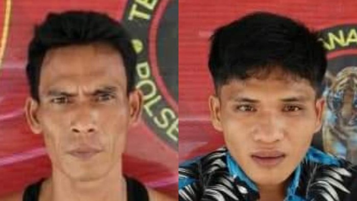 Epok (kiri) dan Wawan (kanan), dua pelaku pencurian di sebuah bengkel di Lubuklinggau ditangkap.