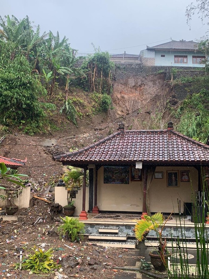 Tanah longsor hingga pohon tumbang terjadi di wilayah Tabanan akibat hujan angin pada Jumat (1/11/2024) siang. (BPBD Tabanan)