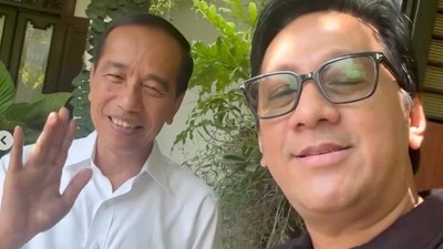 Andre Taulany dan Desta Bertamu ke Rumah Jokowi: Sehat-sehat, Pak