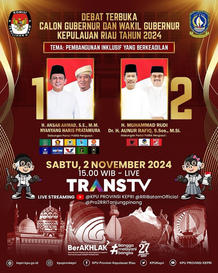 Flayer debat Pilgub Kepri (Dok KPU)