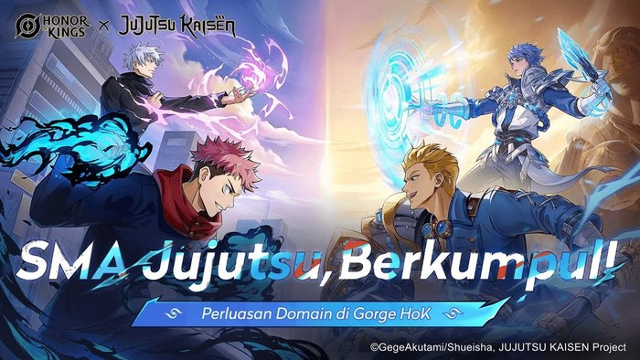 Honor of Kings telah resmi merilis skin baru hasil kolaborasinya dengan anime kondang, Jujutsu Kaisen. Kerja sama ciamik ini berlangsung sejak 1-30 November 2024.