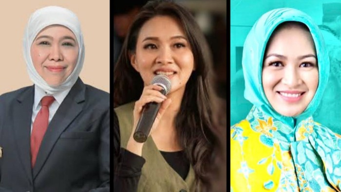 Khofifah Indar Parawansa, Sherly Tjoanda, Airin Rachmi Diany.
