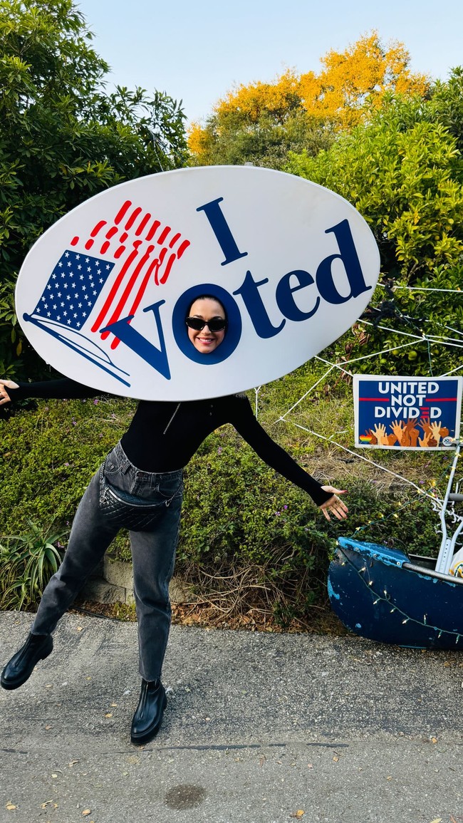 Katy Perry memanfaatkan momen Halloween 2024 untuk mengajak masyarakat ikut pemilu AS yang akan digelar pada 5 November mendatang.(Foto: Instagram)