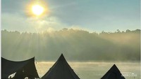 Pemandangan Sunset di Camping Ground Talaga Bodas