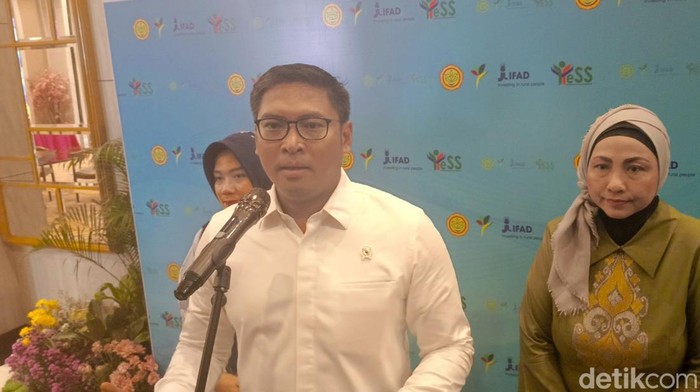 Wakil Menteri Pertanian Sudaryono usai acara Konsolidasi Petani Milenial di  Hotel Gets Kota Semarang, Sabtu (2/11/2024).