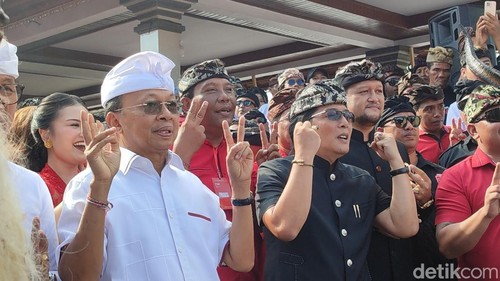 Kampanye Koster-Giri dan Adi-Sucipta di Abiansemal, Badung, Minggu (3/11/2024). (Ahmad Firizqi Irwan/detikBali)