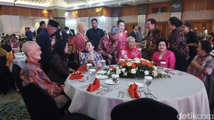 Megawati hingga Try Sutrisno menghadiri peluncuran buku Guruh Soekarnoputra (Maulana Ilhami Fawdi/detikcom)