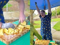 Pria Ini Raih Rekor Dunia Mengupas Nanas dalam 17 Detik