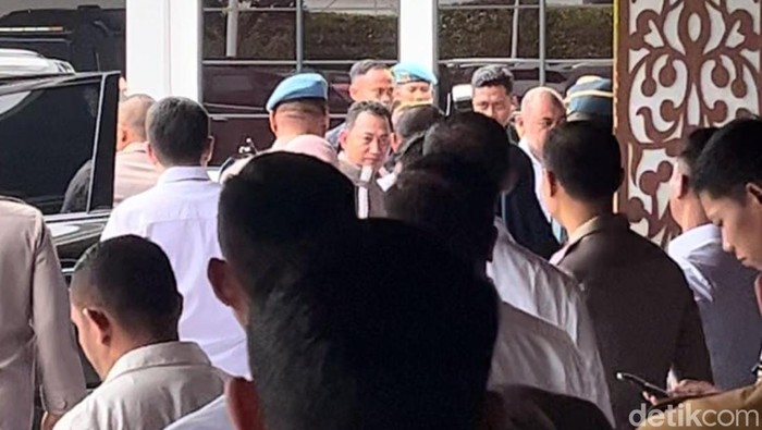 Kapolri Jenderal Listyo Sigit Prabowo hingga Mendagri Tito Karnavian menghadiri rapat di Kemenko Polkam (Kurniawan F/detikcom)