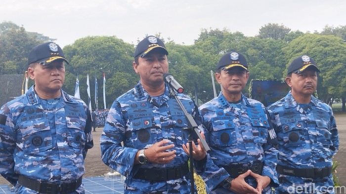 KSAU Marsekal Tonny Harjono membuka latihan ANgkasa Yudha 2024. (Maulana Ilhami Fawdi/detikcom)