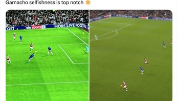 Garnacho juga dianggap egois saat melawan Chelsea semalam. Foto: X.com