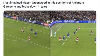 Akun ini berandai-andai jika saja Mason Greenwood masih membela MU, mungkin dia lebih baik dari Garnacho. Foto: X.com