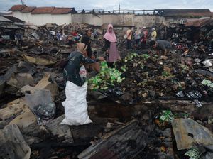 Potret Pasar Karanggede di Boyolali Ludes Terbakar