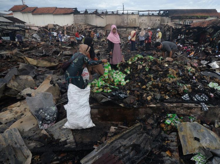 Potret Pasar Karanggede di Boyolali Ludes Terbakar