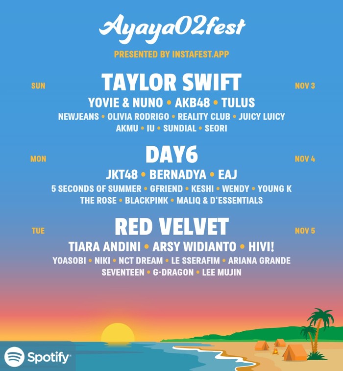 Poster hasil Instafest Spotify tema Malibu Sunrise